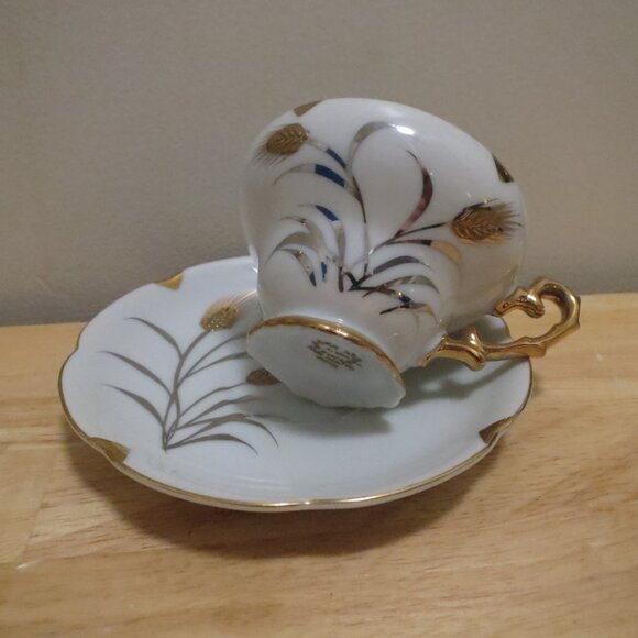 Coffee Tea 15pc Set Oakwood Japan Grain/Grasses Cream Sugar Teacups Saucers - Picture 14 of 16